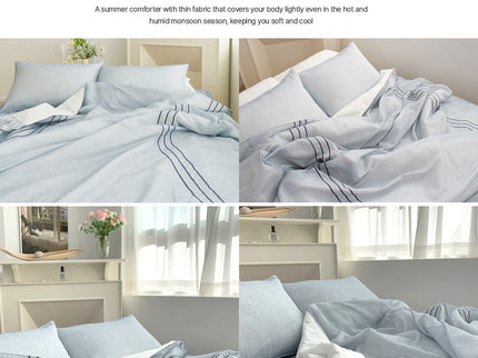 Saesom Flua Snow Comforter Set Queen Cool Quilt Bedspread WHITE