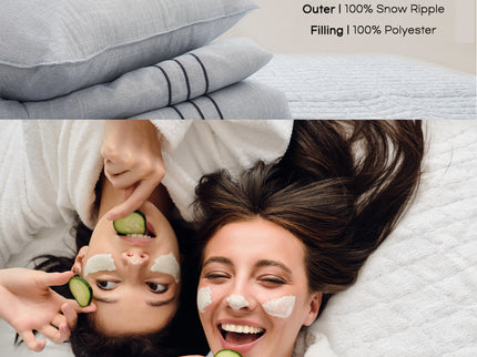 Saesom Flua Snow Comforter Set Queen Cool Quilt Bedspread WHITE