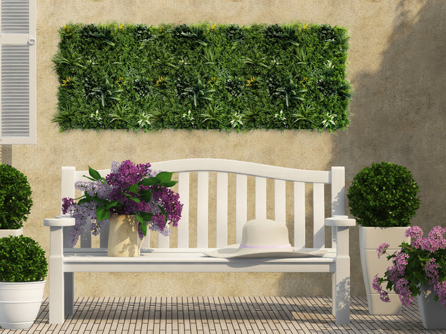 YES4HOMES 5 SQM Artificial Plant Wall Grass Panels Vertical Garden Tile Fence 1X1M Green