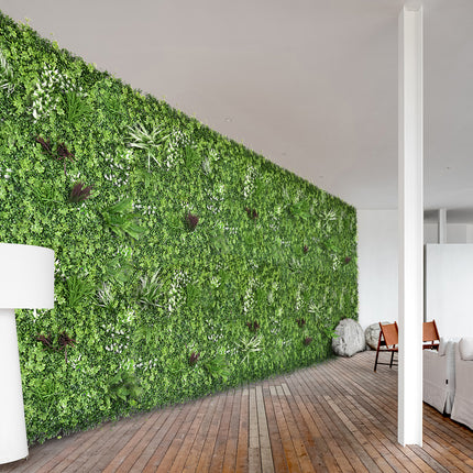 YES4HOMES 5 SQM Artificial Plant Wall Grass Panels Vertical Garden Foliage Tile Fence 1X1M Green
