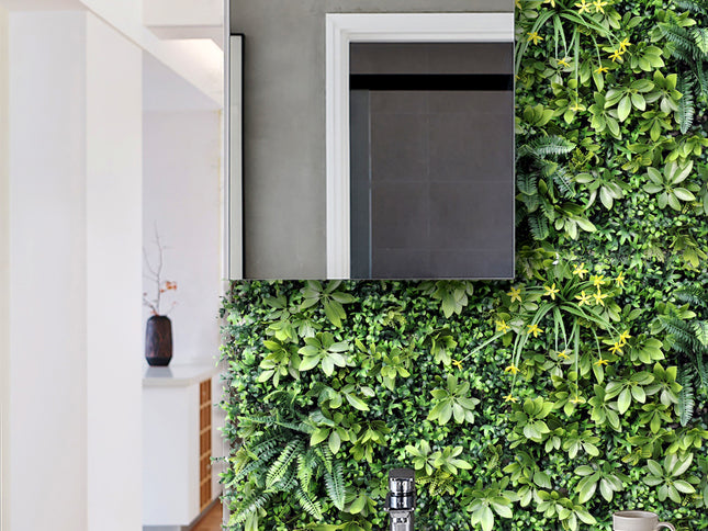 YES4HOMES 5 SQM Artificial Plant Wall Grass Panels Vertical Garden Foliage Tile Fence 1X1M Green