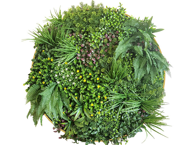 YES4HOMES Artificial Green Wall Plant Garden Flower Panel Disc Art 100cm Grassy  UV Resistant-Wonderland