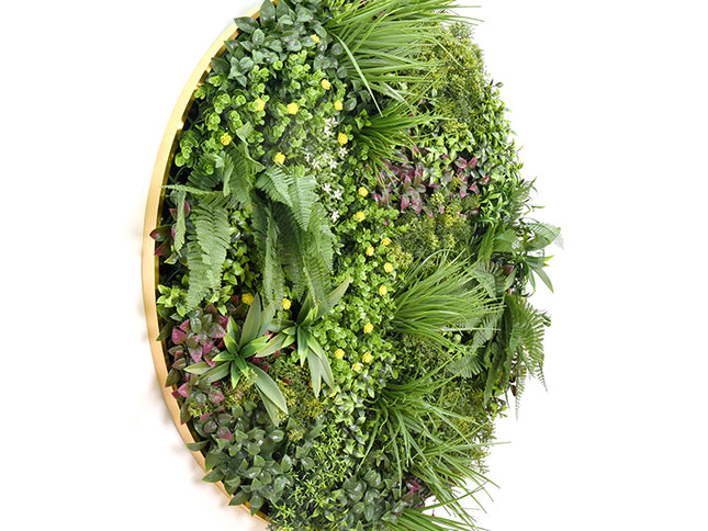 YES4HOMES Artificial Green Wall Plant Garden Flower Panel Disc Art 100cm Grassy  UV Resistant-Wonderland