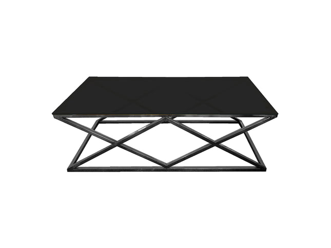 Alsea Coffee Table Black Base - Black Glass