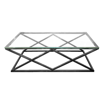 Alsea Coffee Table Black Base - Clear Glass