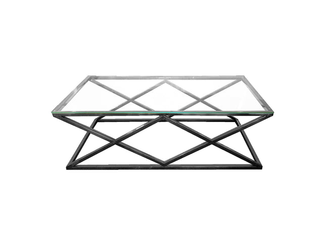 Alsea Coffee Table Black Base - Clear Glass