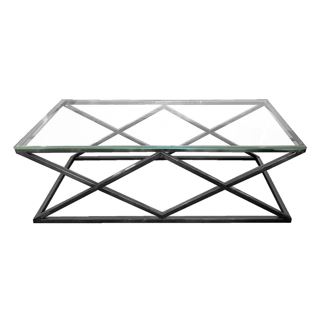 Alsea Coffee Table Black Base - Clear Glass