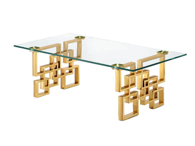 Royale Gold Coffee Table - White Marble