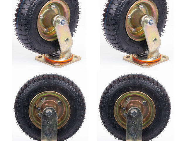 4x 8 Inch Castor Caster 2x swivel 2x fixed Pneumatic Tyres Wheels  Trolley Cart Wheelbarrow