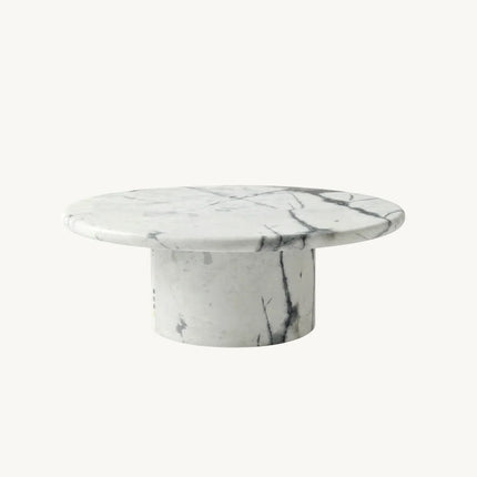 Interior Ave - Nobu Round Sculptural Stone Coffee Table - Panda Marble Finish