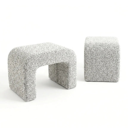 Interior Ave - Hendrix Arched Textured Ottoman - Frosted Stone