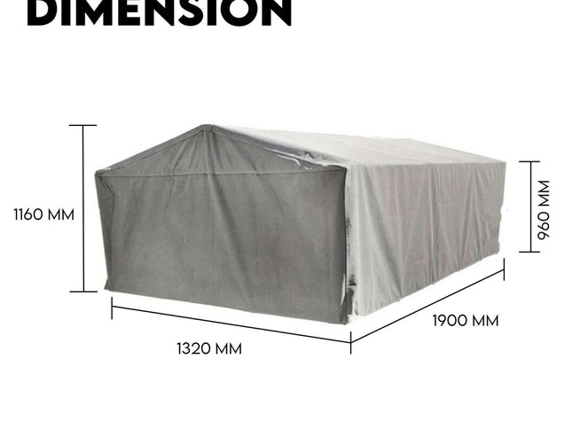 6X4 Box Trailer Cage Canvas Cover (900mm) Universal Waterproof Rip Resistant 3ft