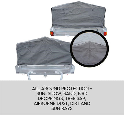 6X4 Box Trailer Cage Canvas Cover (900mm) Universal Waterproof Rip Resistant 3ft
