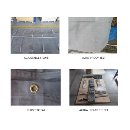 6X4 Box Trailer Cage Canvas Cover (900mm) Universal Waterproof Rip Resistant 3ft