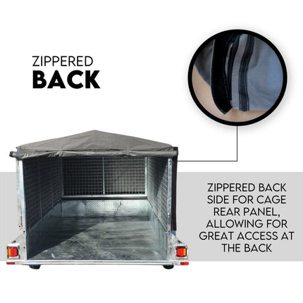 8x5 Box Trailer Cage Canvas Cover (900mm) 3ft Universal Waterproof Rip Resistant