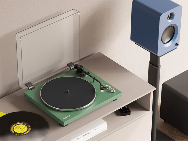 Kanto OBI3 Turntable with Bluetooth 5.3, Preamp, and Pitch Control - Matte Green