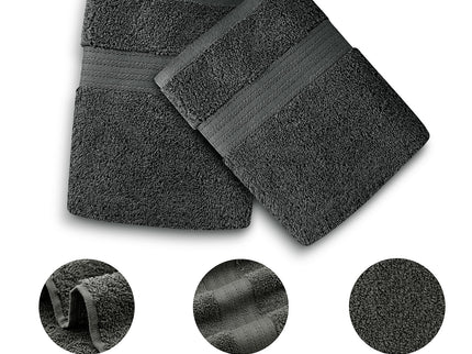 Linenland 4 Piece Cotton Bath Towels Set - Charcoal