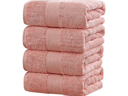 Linenland 4 Piece Cotton Bath Towels Set - Coral