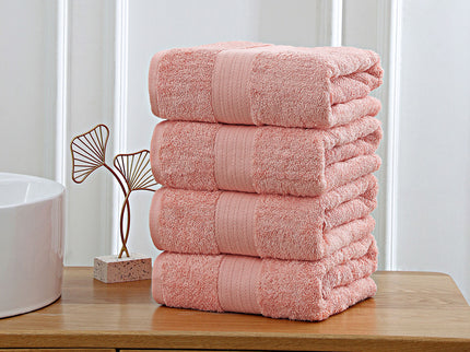 Linenland 4 Piece Cotton Bath Towels Set - Coral