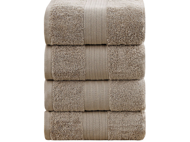 Linenland 4 Piece Cotton Bath Towels Set - Sandstone