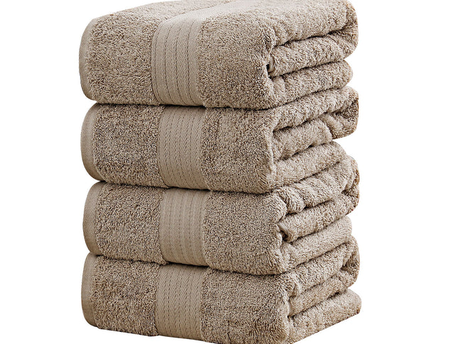 Linenland 4 Piece Cotton Bath Towels Set - Sandstone