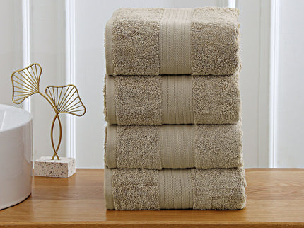 Linenland 4 Piece Cotton Bath Towels Set - Sandstone
