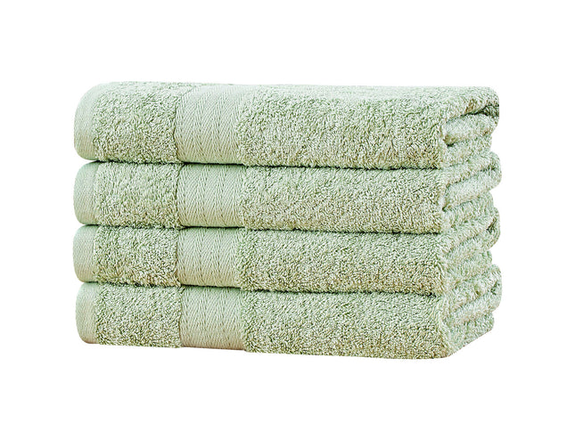 Linenland Bath Towel 4 Piece Cotton Hand Towels Set - Sage Green