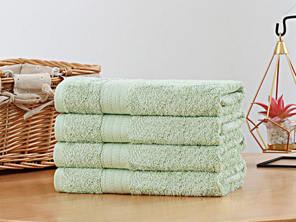 Linenland Bath Towel 4 Piece Cotton Hand Towels Set - Sage Green