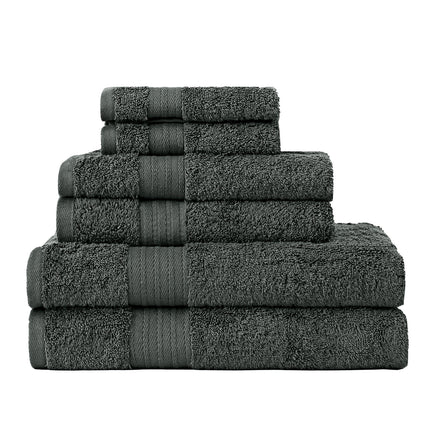 Luxury 6 Piece Soft and Absorbent Cotton Bath Towel Set -¬¨‚Ä† Charcoal