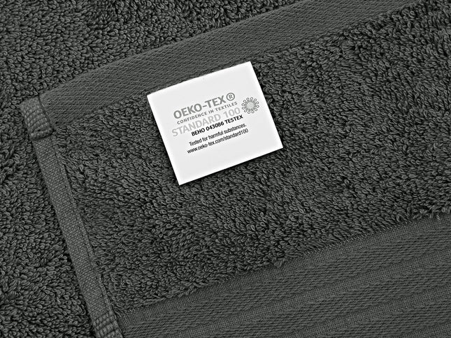Luxury 6 Piece Soft and Absorbent Cotton Bath Towel Set - Charcoal