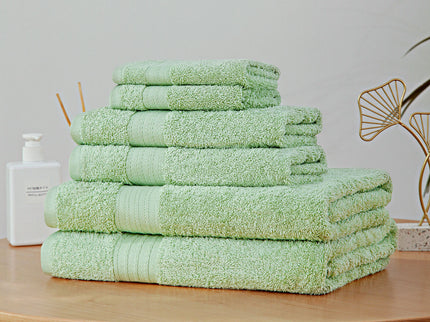 Luxury 6 Piece Soft and Absorbent Cotton Bath Towel Set - Sage Green