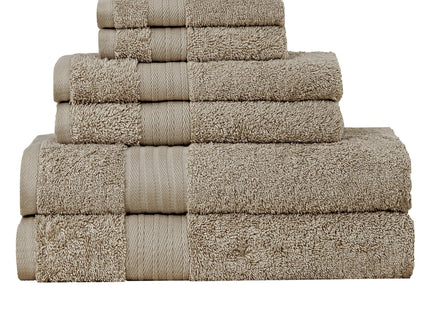 Luxury 6 Piece Soft and Absorbent Cotton Bath Towel Set - Sandstone