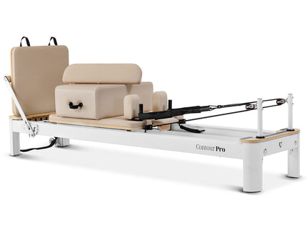 Lifespan Fitness Contour Pro Aluminum Pilates Reformer Bed Set (Beige)