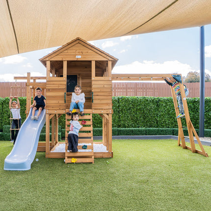 Lifespan Kids Kingston Cubby House with 2.2m Slide (Pastel Blue)