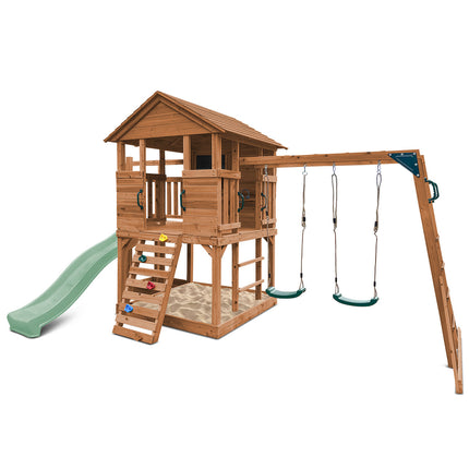 Lifespan Kids Kingston Cubby House with 2.2m Slide (Pastel Green)