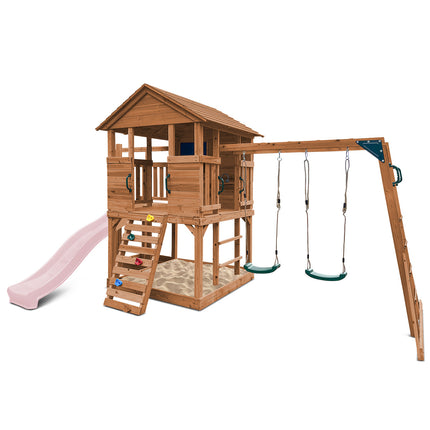 Lifespan Kids Kingston Cubby House with 2.2m Slide (Pastel Pink)
