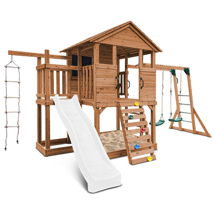 Lifespan Kids Kingston Cubby House with 2.2m Slide (White)