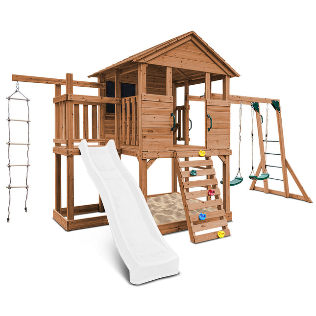 Lifespan Kids Kingston Cubby House with 2.2m Slide (White)
