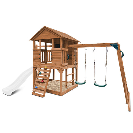 Lifespan Kids Kingston Cubby House with 2.2m Slide (White)
