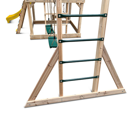 Lifespan Kids Kingston Cubby House Swing Set with 2.2m Yellow Slide