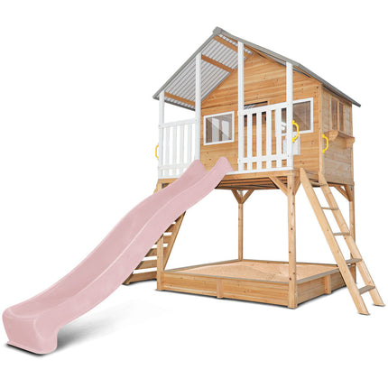 Lifespan Kids Winchester Cubby House (Elevated 1.2m) with 2.2m Slide (Pastel Pink)