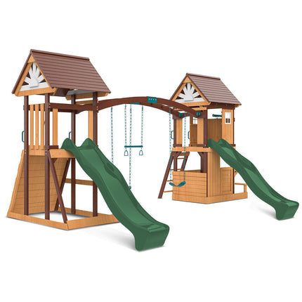Lifespan Kids Armadale Swing Set & Play Centre with Two 2.2m Slide (Green)