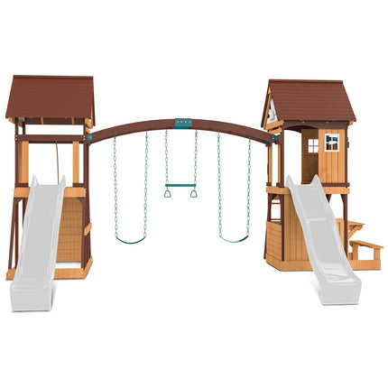 Lifespan Kids Armadale Swing Set & Play Centre with Two 2.2m Slide (White)