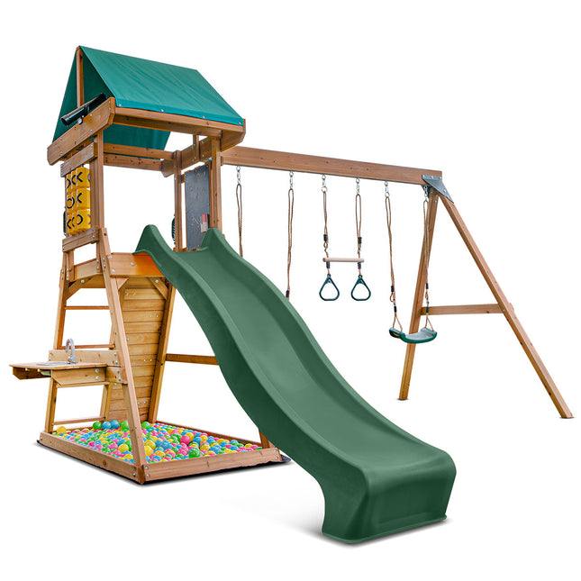Lifespan Kids Birmingham Swing Set & Play Centre with 2.2m Slide (Green)