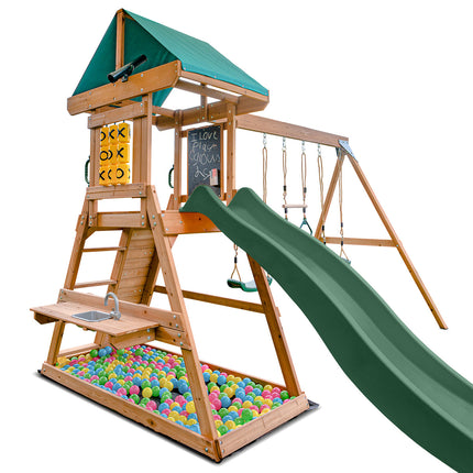 Lifespan Kids Birmingham Swing Set & Play Centre with 2.2m Slide (Green)