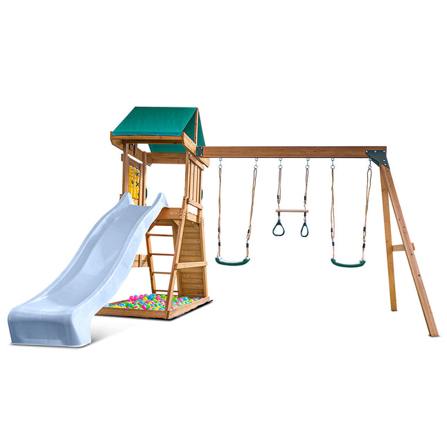 Lifespan Kids Birmingham Swing Set & Play Centre with 2.2m Slide (Pastel Blue)