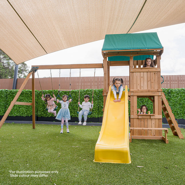 Lifespan Kids Carindale Swing Set & Play Centre with 2.2m Slide (Green)