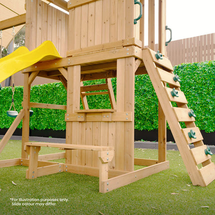 Lifespan Kids Carindale Swing Set & Play Centre with 2.2m Slide (Pastel Green)