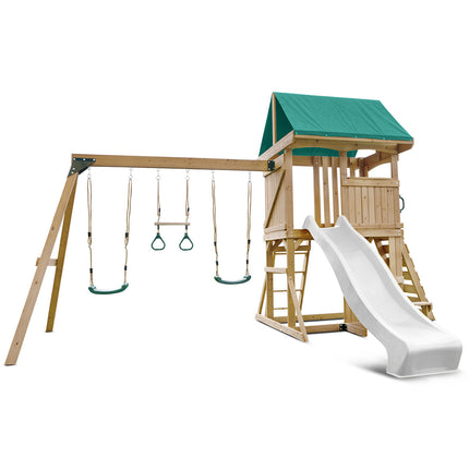 Lifespan Kids Carindale Swing Set & Play Centre with 2.2m Slide (White)