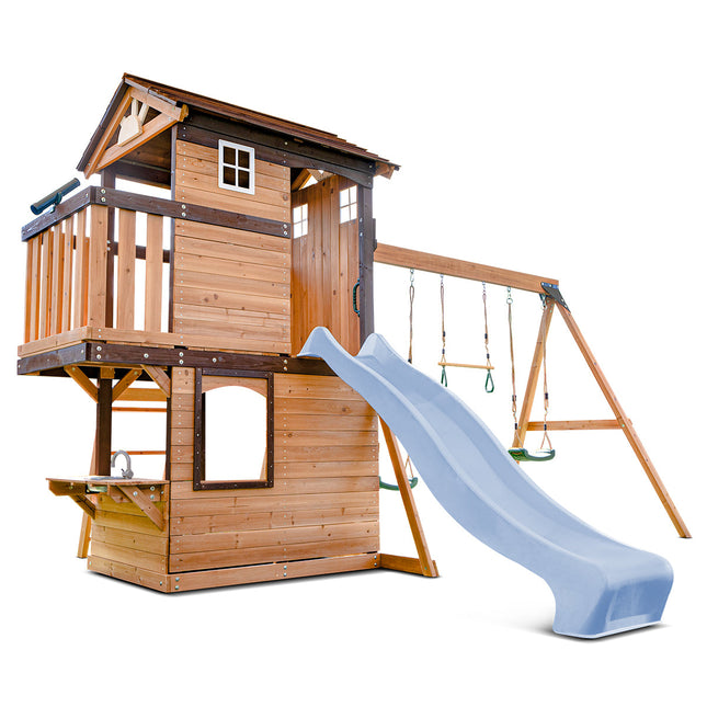 Lifespan Kids Darlington Swing Set & Play Centre with 2.2m Slide (Pastel Blue)